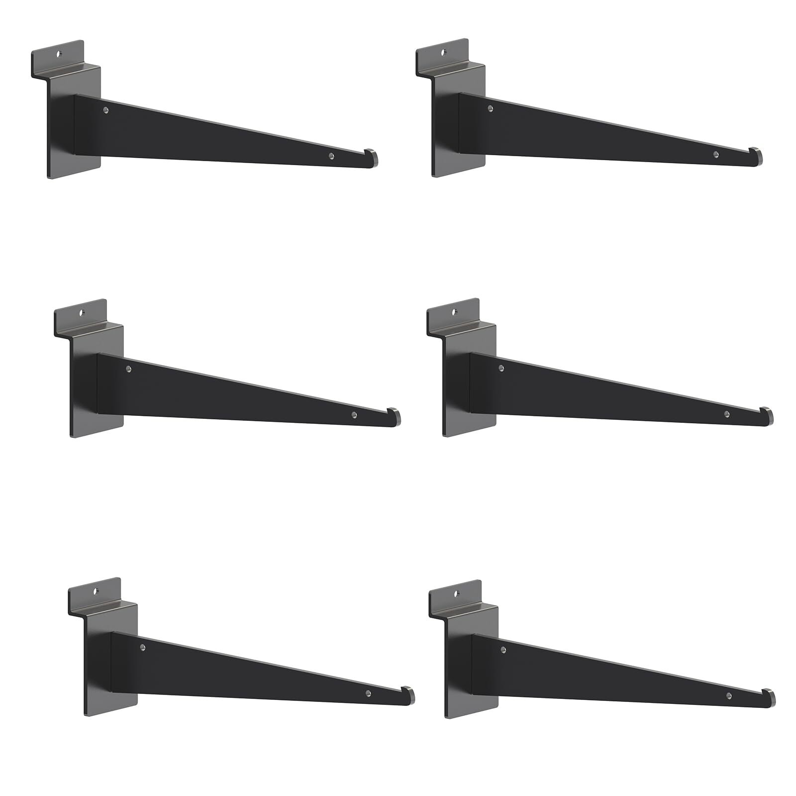 6 PCS Heavy Duty Slatwall Shelf Brackets 6.3 inch Metal Shelf Bracket for She…