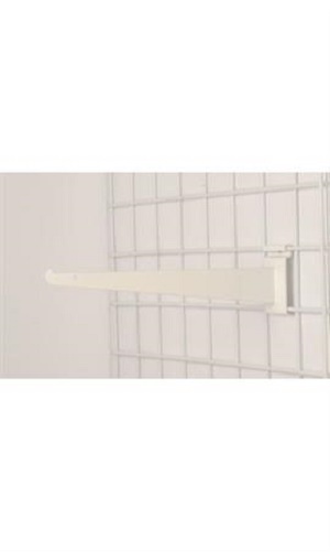 Wire Grid 12″ Metal Shelf Bracket Fits 3″ on Center Slat Grid Set of 2 White