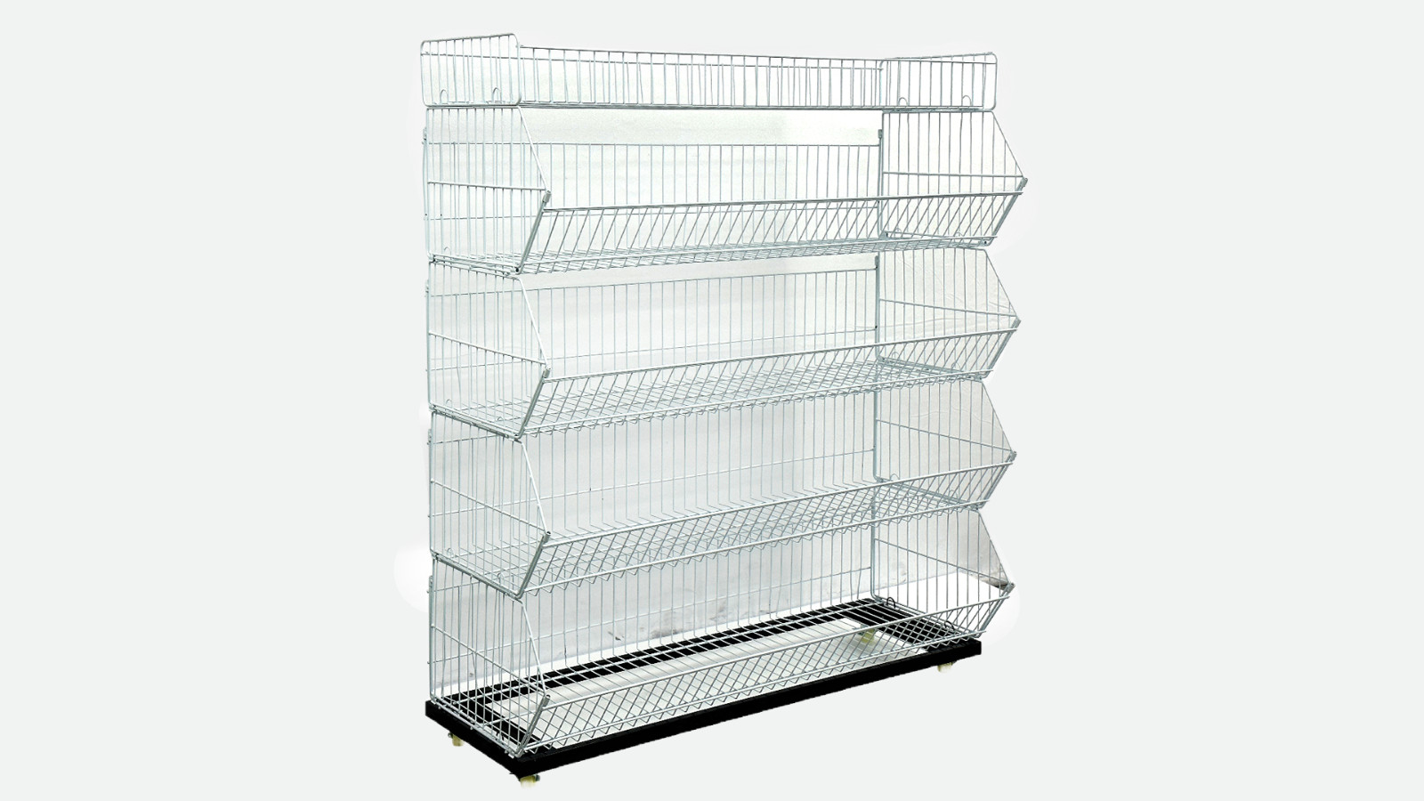48″ Retail Display 5 Tier Wire Grid Shelf Merchandise Rack Stand with Wheels