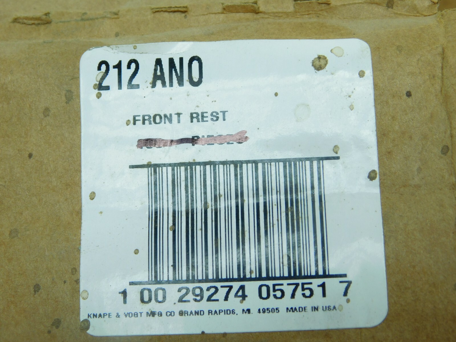 100 PACK Knape & Vogt Front Shelf Rest 186/187 Series Anochrome Model 212 ANO ES
