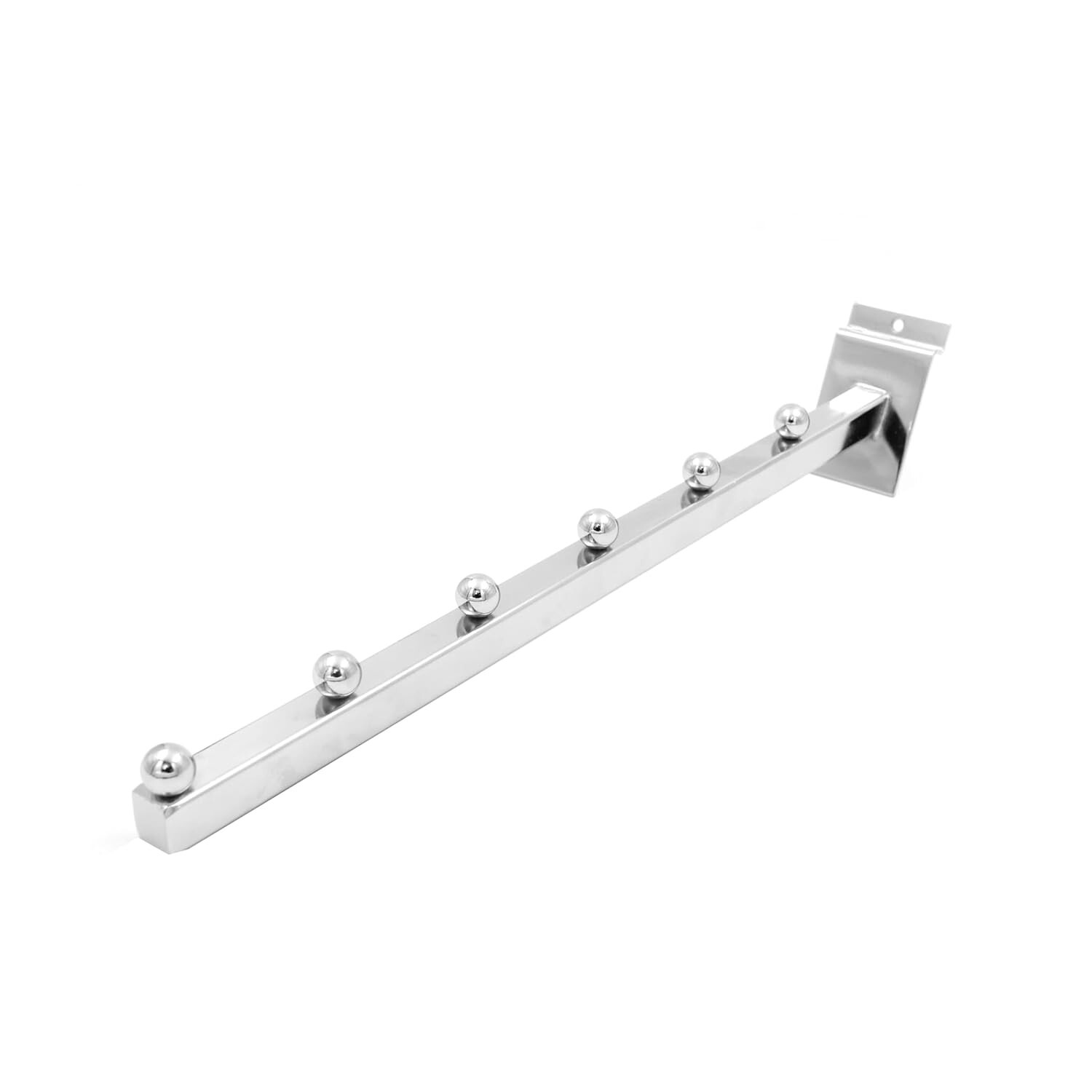 Set of 24 Waterfall Faceout 6 Ball Slatwall Slat Grid Chrome Square Tube
