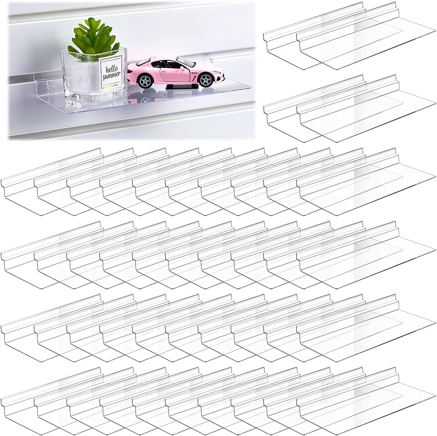 45 Pack Slatwall Shelves Hanging Slatwall Accessories Clear Wall Shelves Shoe Sh