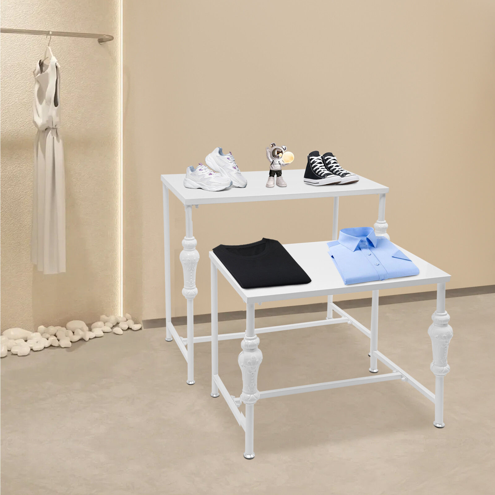 Industrial Retail Table Display Stand Bag Display Rack Shoes Rack Shelves
