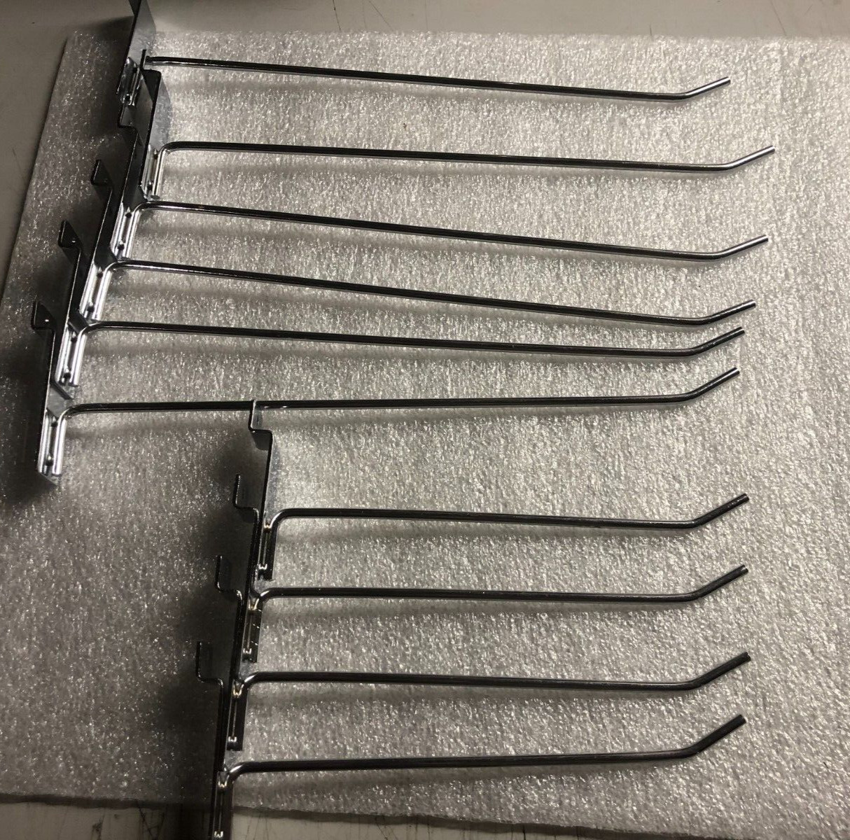 SLATWALL CHROME 8″ & 12″ SLAT WALL HOOKS FOR DISPLAY 10 PIECES METAL BRAND NEW