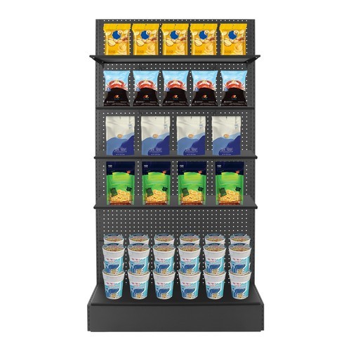 4 Shelves Modern End Shelf for Gondola Shelving Unit Retail Display Shelves