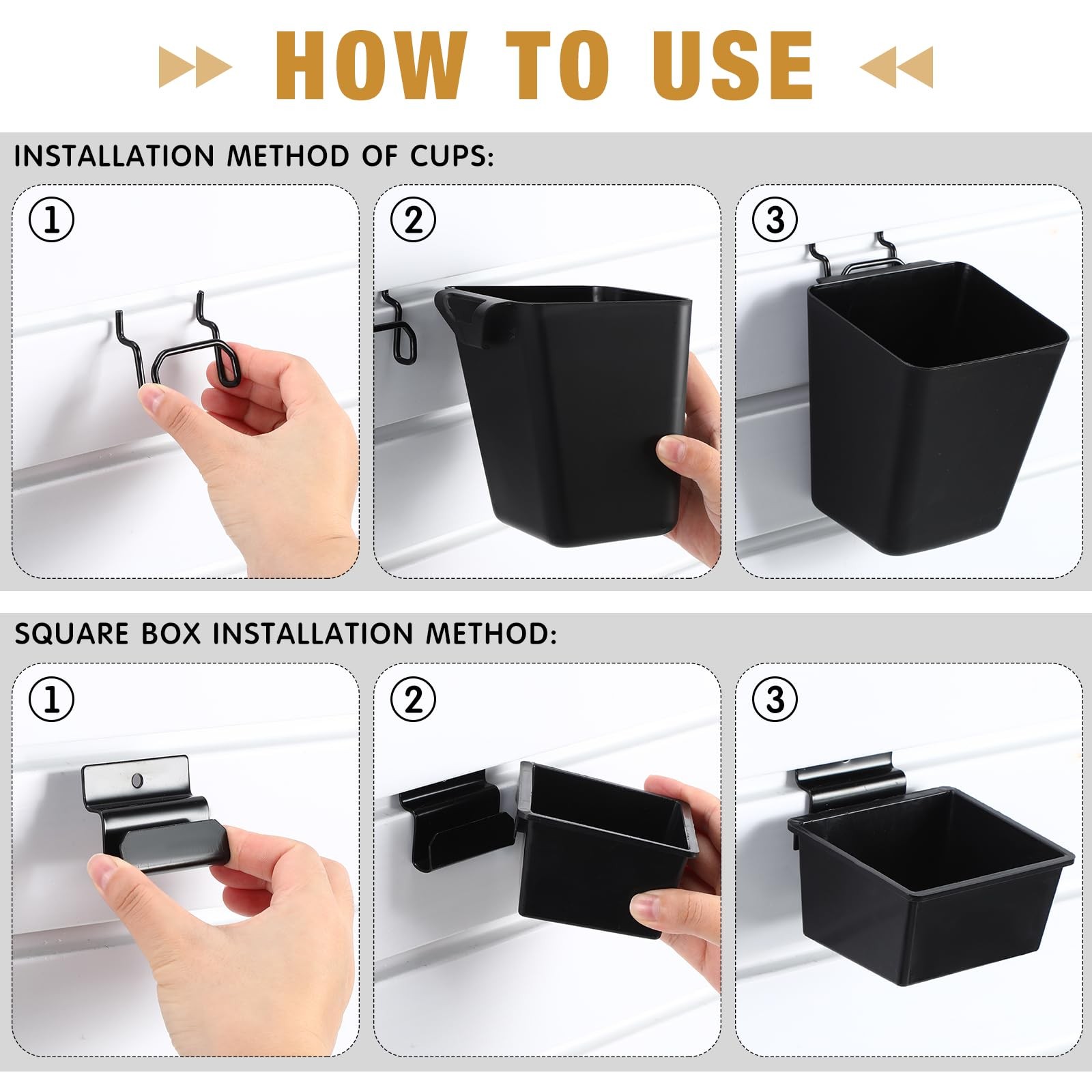 Uiifan 36 Pieces Slatwall Bins Set, Plastic Multi Size Style Slatwall Bins with