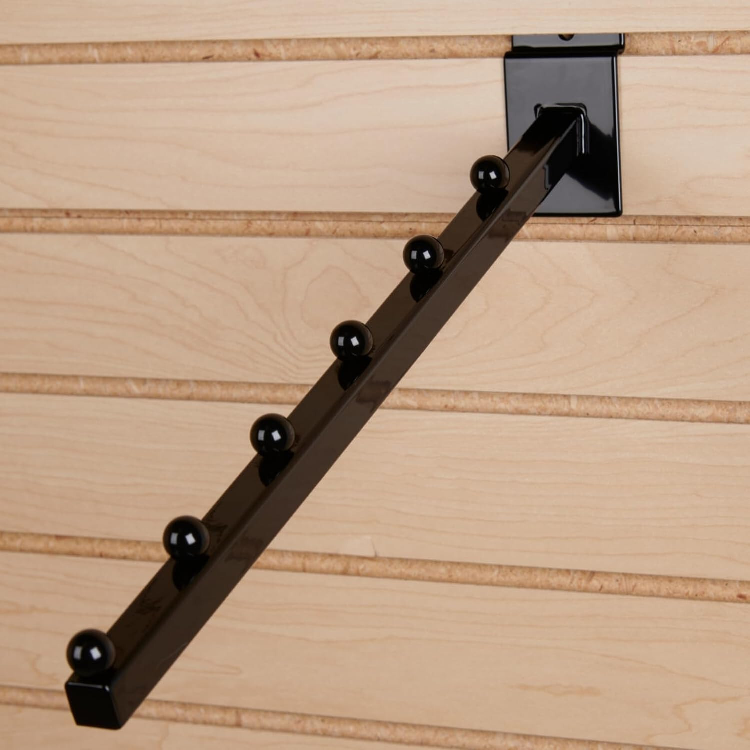 Set of 10 Slatwall Waterfall Faceouts Black 6 Ball Cascading 1″ Square Tube