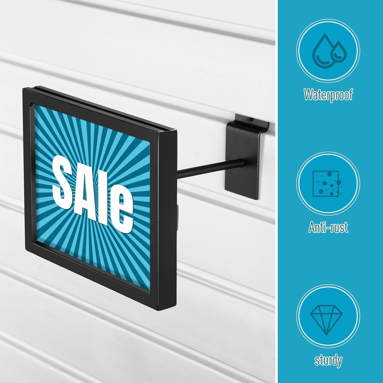 4 Pcs Rectangular Faceout Sign Holders for Slatwall Holds Gridwall Acc. 7″x5.5″