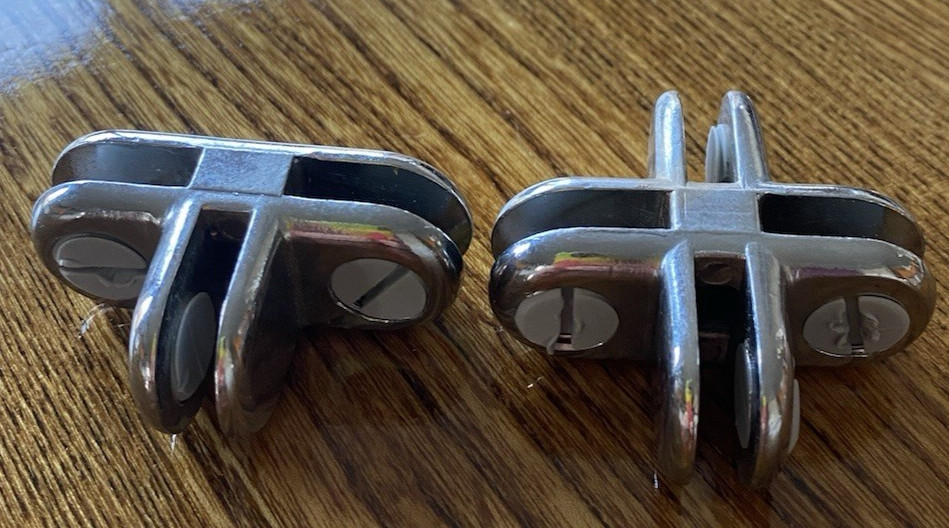 GLASS CUBE CONNETORS 16 TOTAL PIECES CHROME 8-3 WAY & 8- 4WAY FOR 3/16″ CLIPS