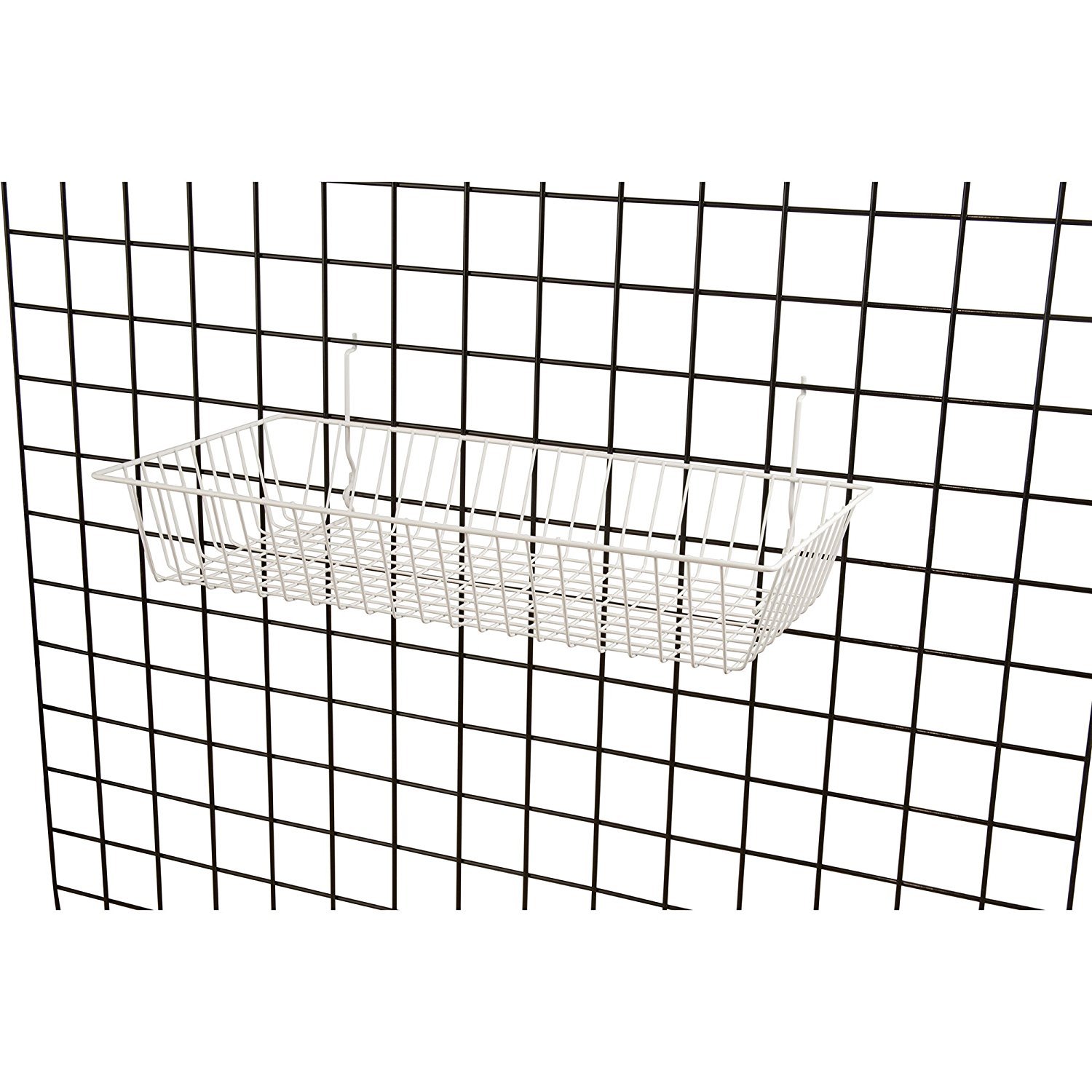 6 pcs – 24″ x 12″ x 4″ Baskets for Gridwall/Slatwall/Pegboard – WHITE
