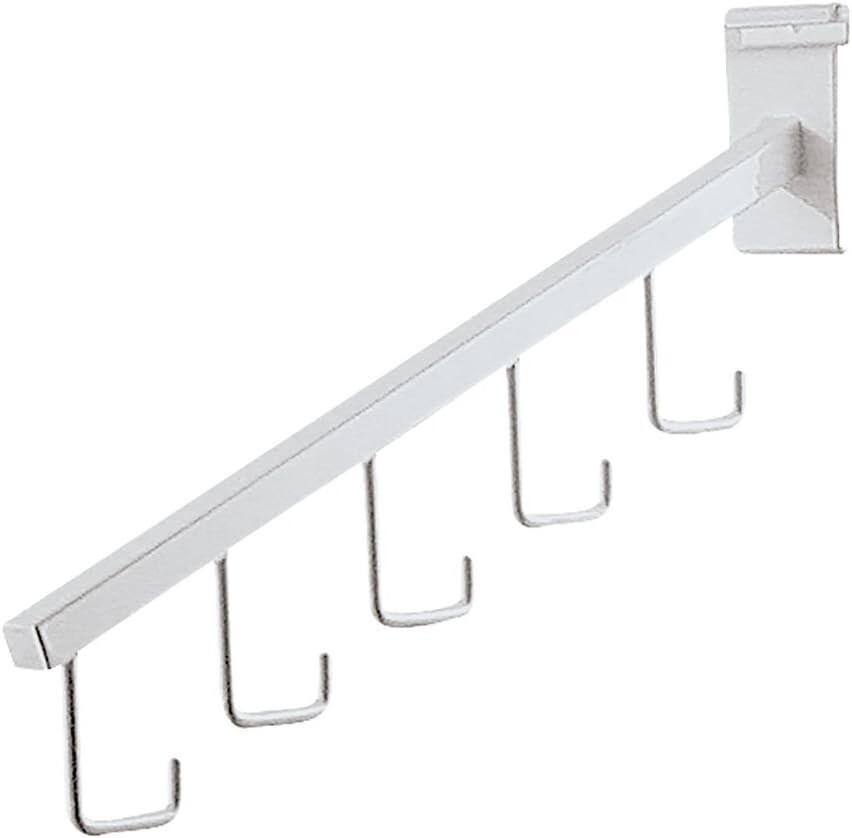 24 White 5 J-Hook Waterfall Faceout Grid Wire Slat Gridwall Purse Handbags 15″
