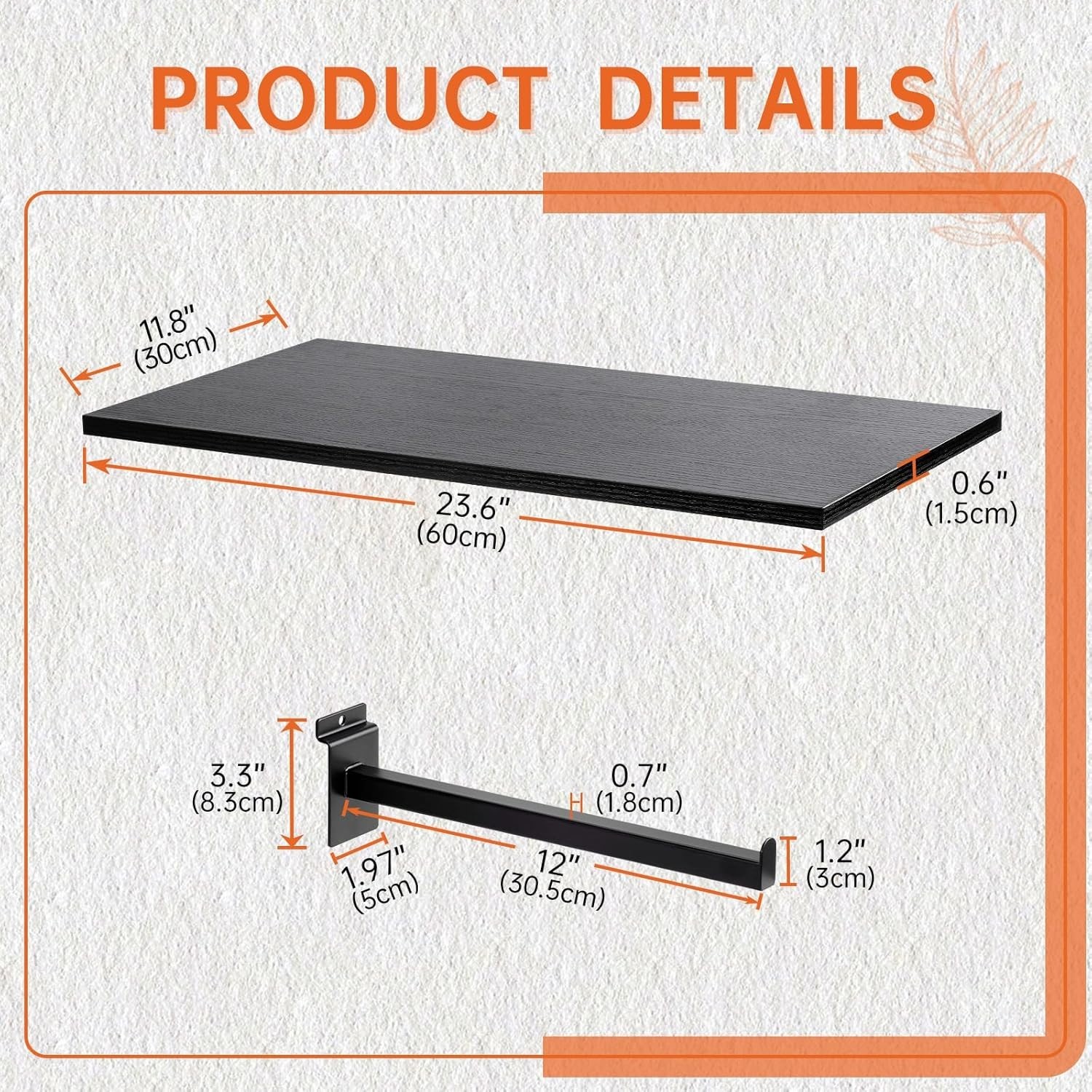 Durable 2-Pack Wood Slatwall Shelves for Modern Garage & Retail Display – 24’…