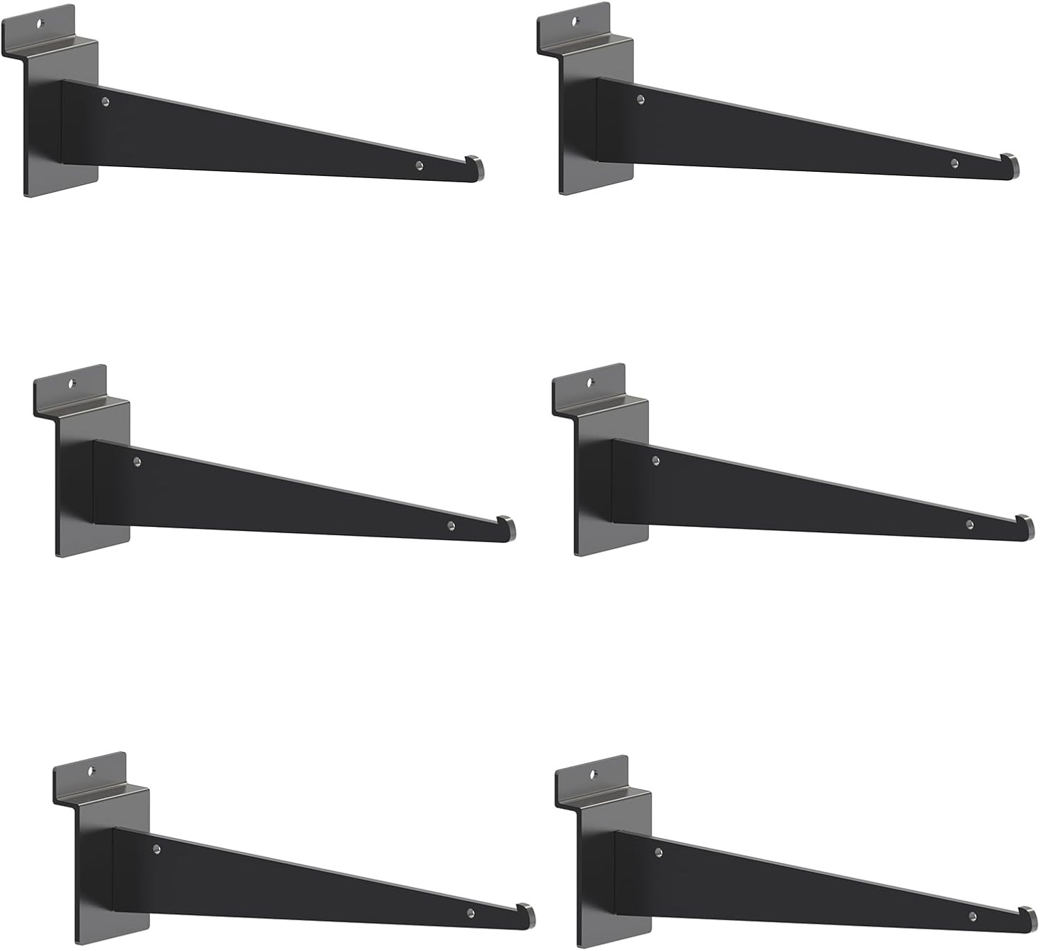 6 PCS Heavy Duty Slatwall Shelf Brackets 6.3 inch Metal Shelf Bracket for She…