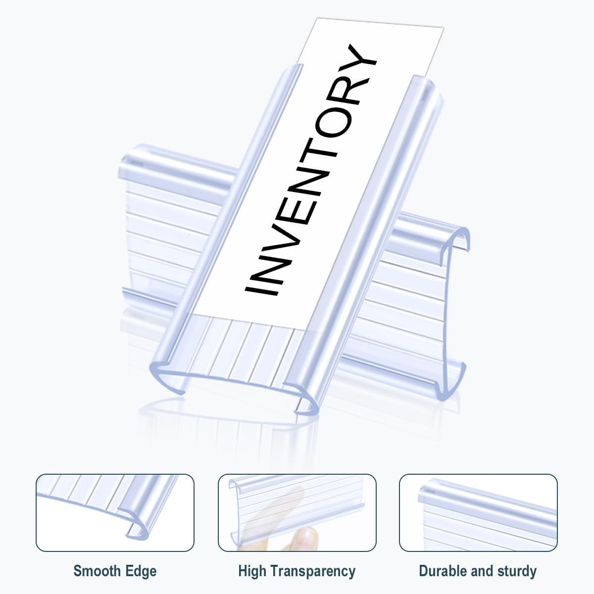 100 Pack Wire Shelf Label Holders with Label Paper Inserts for Easy Organization