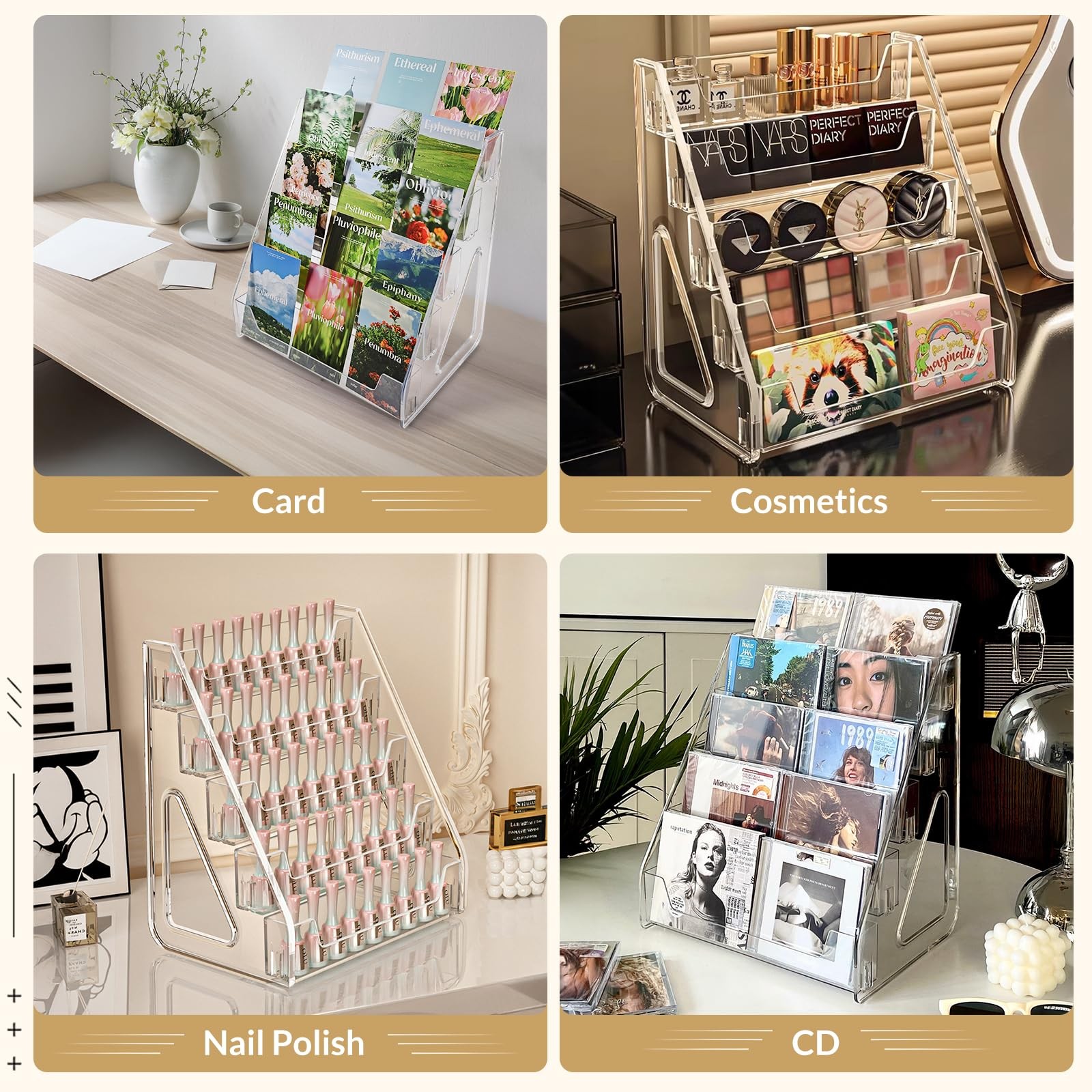 TrendTrust Trading Card Display Stand, Vertical Holder for Baseball Clear