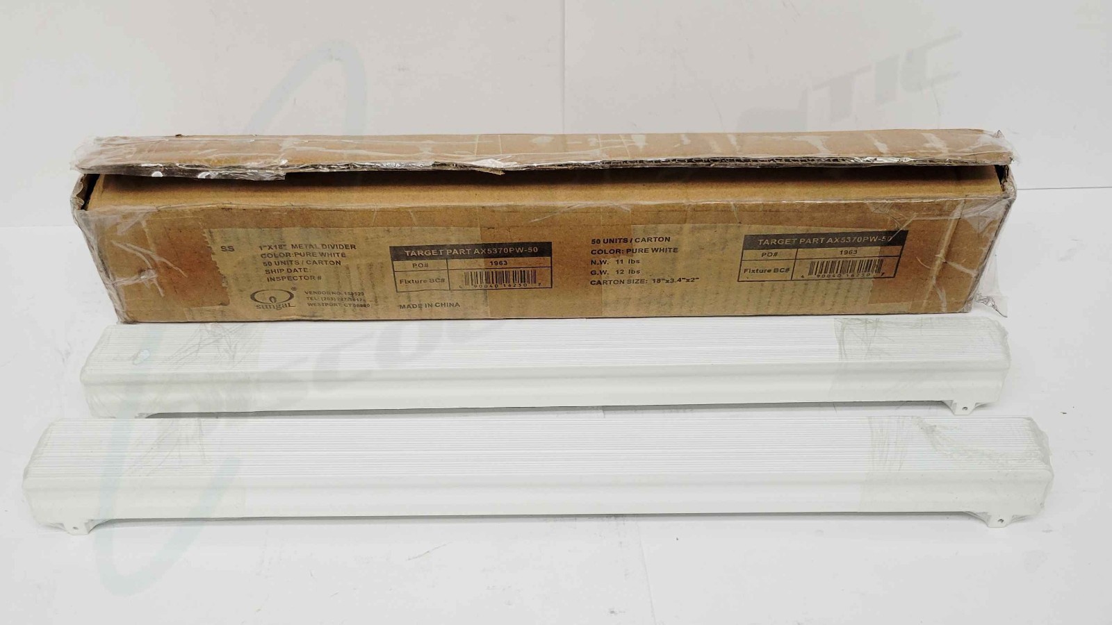Lot of 50 Sungal 1″ x 18″ White Metal Shelf Dividers Target # AX5370PW-50