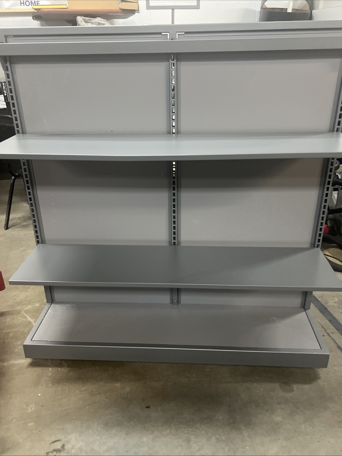 Gondola Shelving 4 Foot Two Sided Unit Sleek Gray Titanium Commercial, Retail ￼