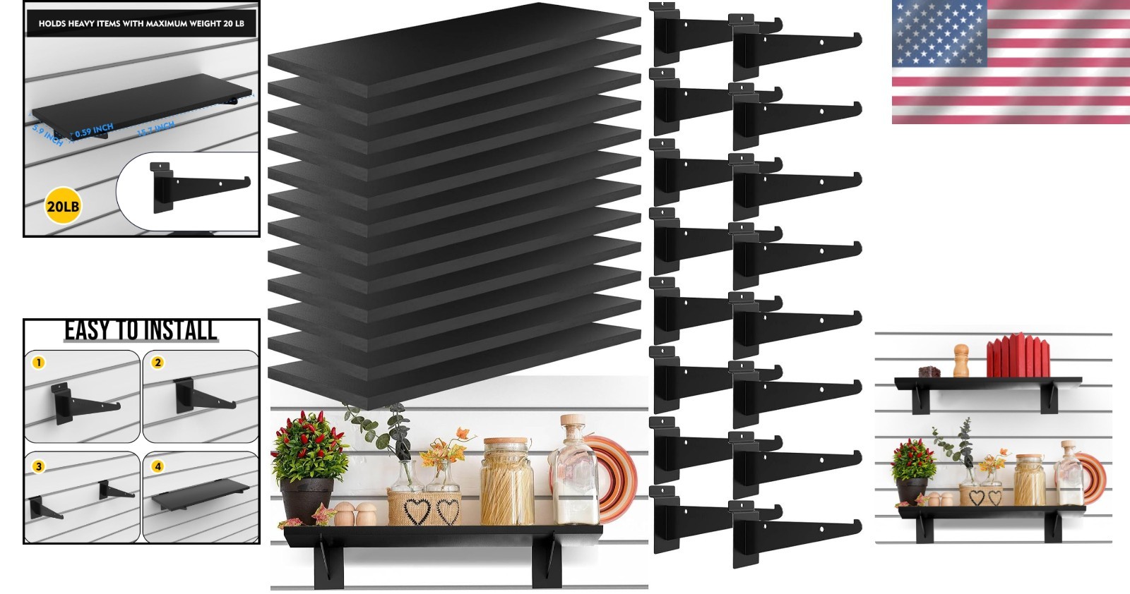 Sleek Black Slatwall Organizer Set – Garage Storage Solution