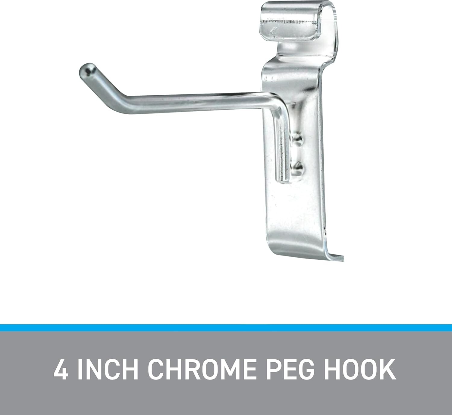 4″ Wire Grid Hooks Peg Gridwall 100 Chrome 6mm Tubing Retail Display 3″ OC