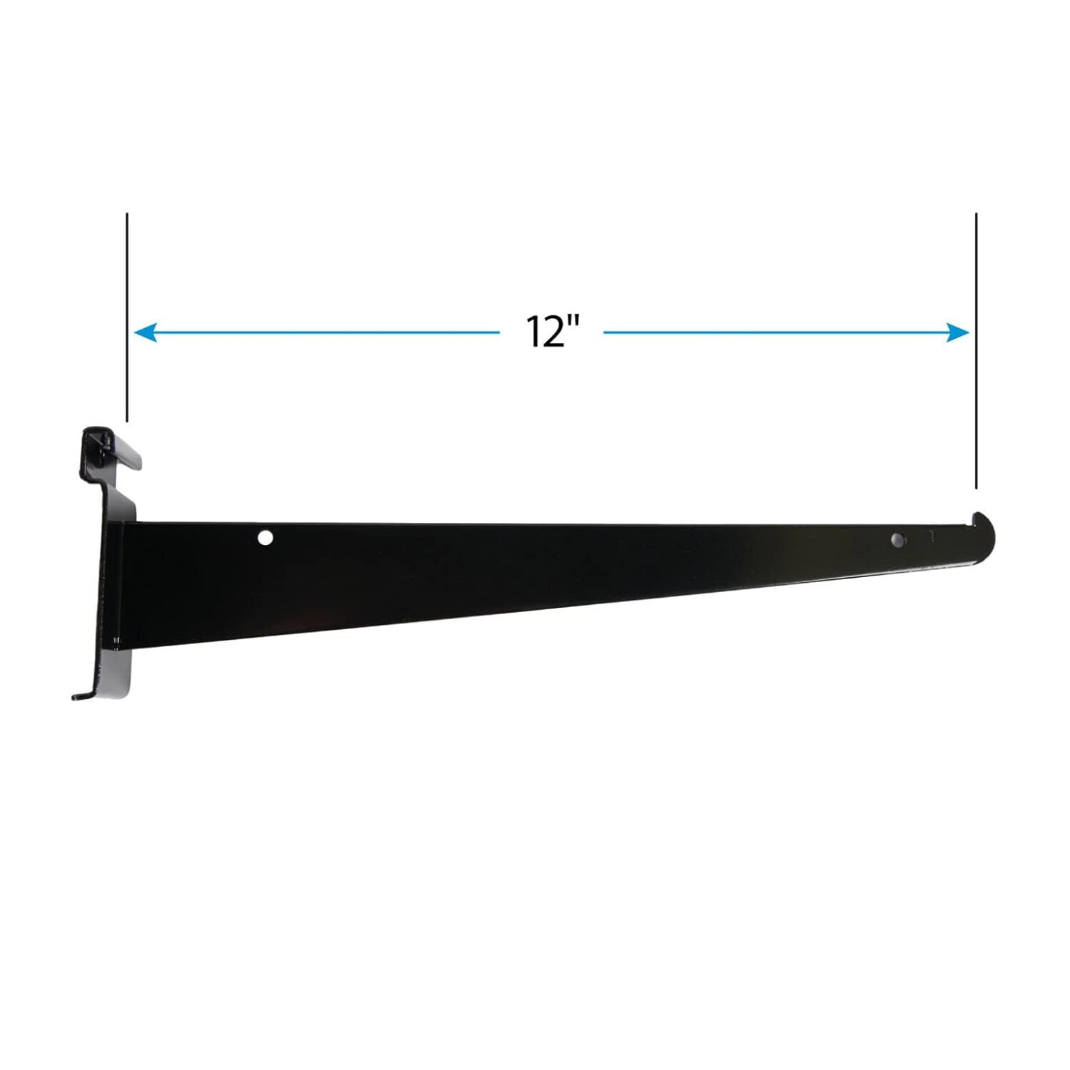 Lot of 10 12″ Wire Grid Slat Brackets Shelf Bracket Gridwall Black 3″ On Center