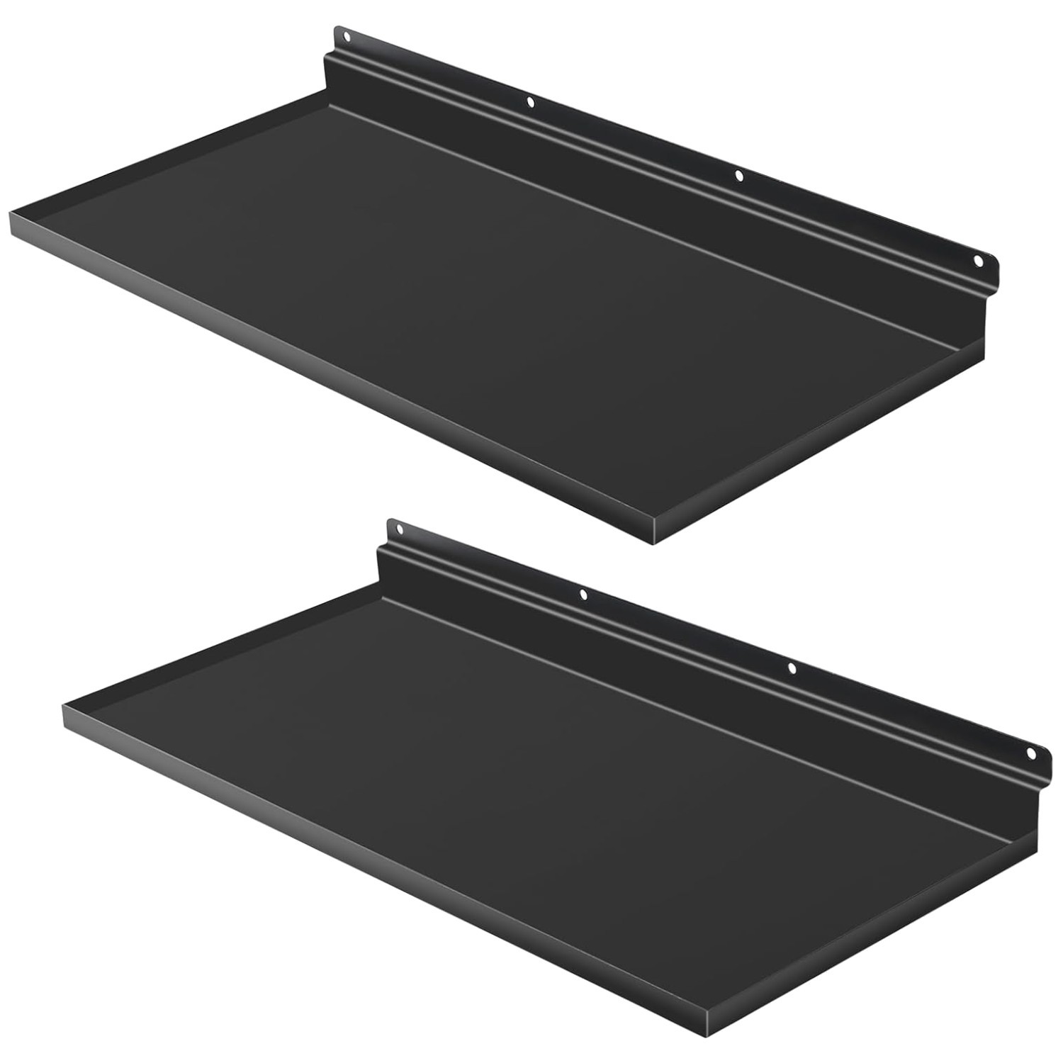 Black Metal Slatwall Shelves Set – 17×8 Inch