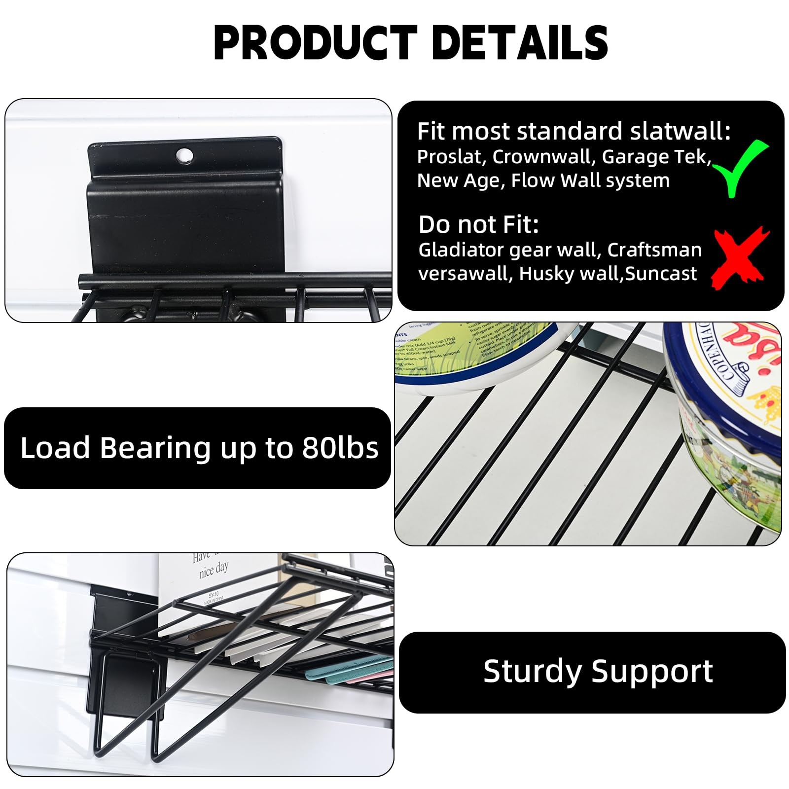 PYBTOOL Slatwall Shelves, Slat Wall Accessories, Slat Wall Wire Shelf, Heavy …