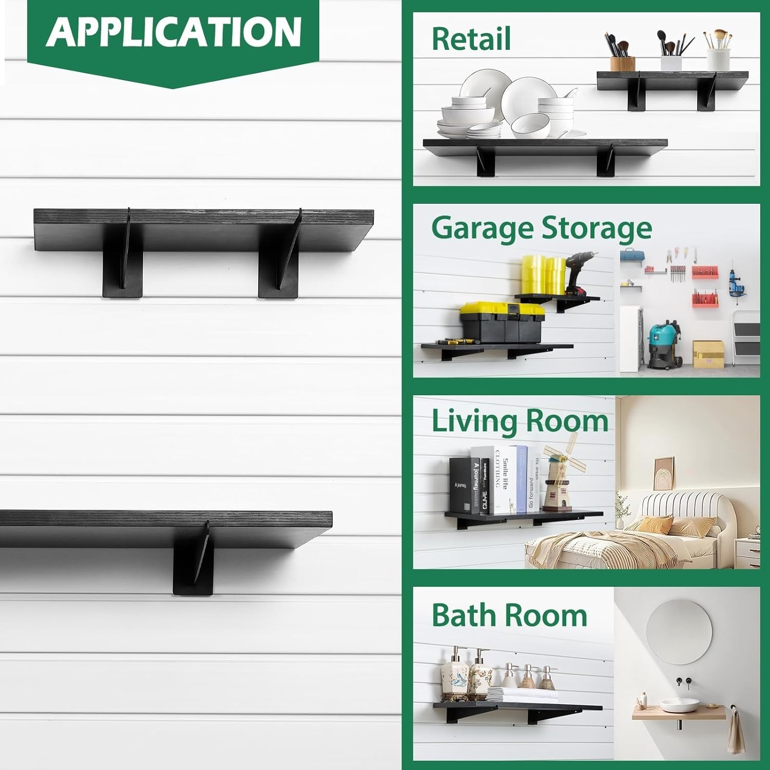Versatile 10-Inch Slatwall Shelf Bracket Set of 16 – Ideal for Garage & Retail
