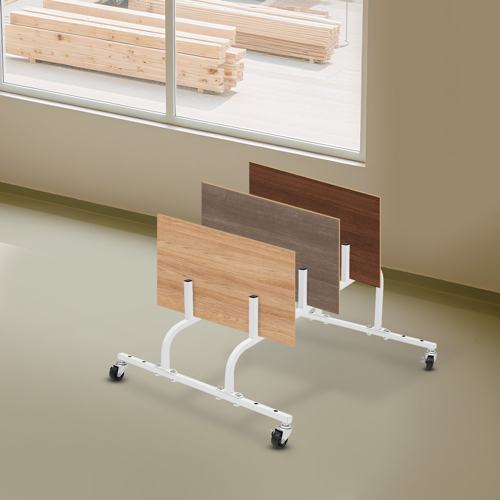 Picture Fame/Canvas Storage Display Rack Cart, Adjustable Tile Sample Display