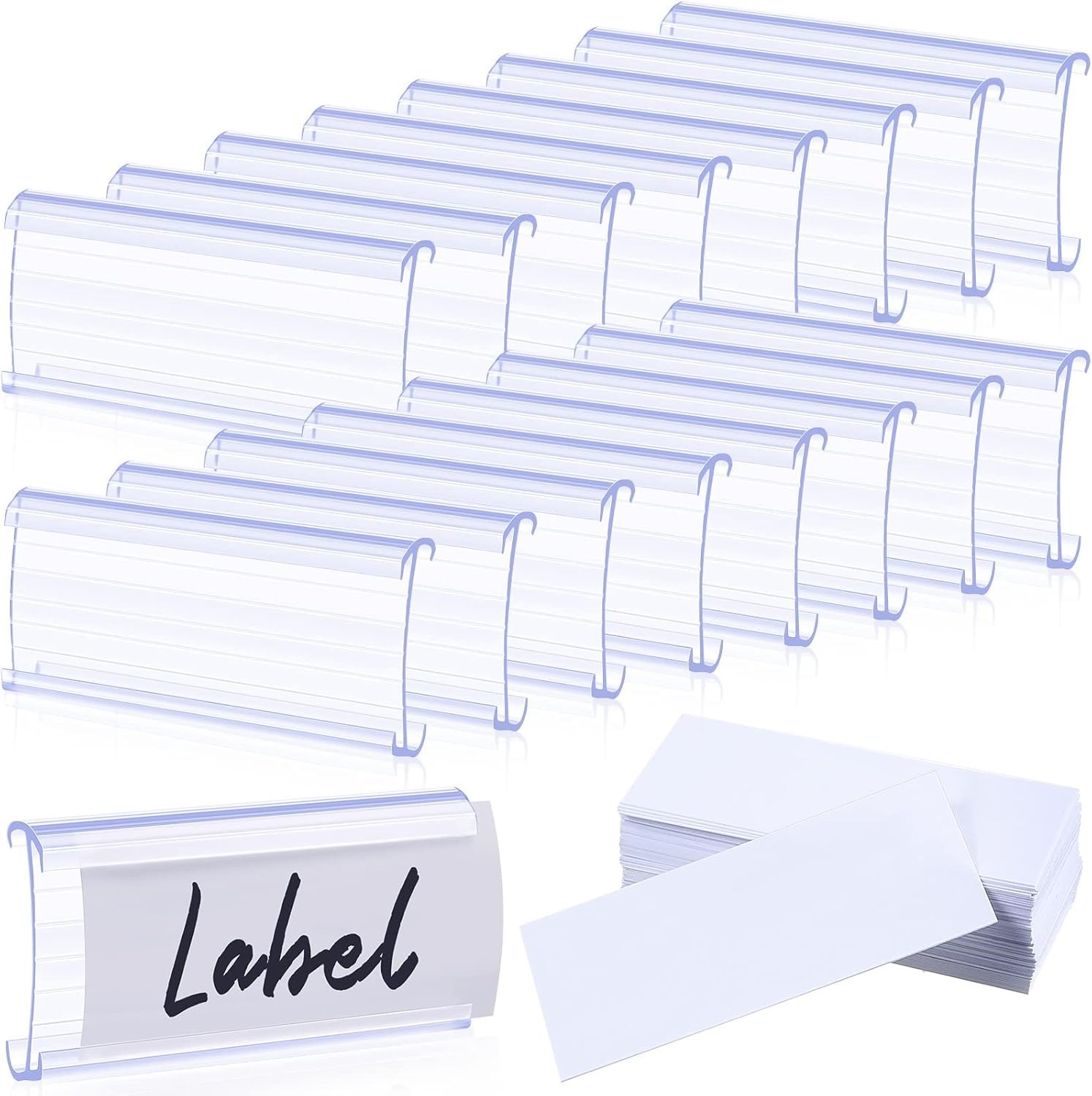 100 Pcs Plastic Wire Shelf with 100 Pcs Paper Inserts Wire Rack Label Holder …