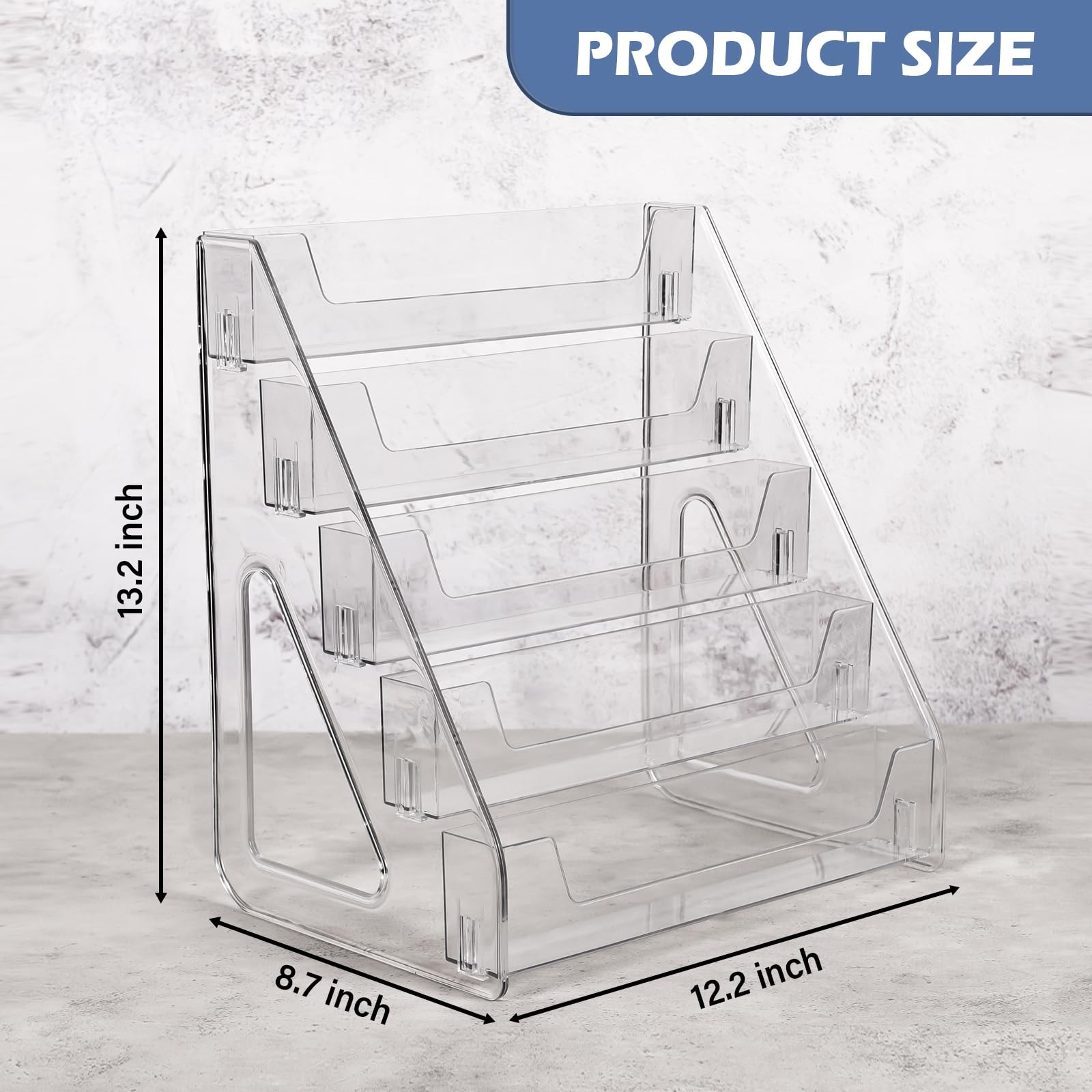 CELSOL Upgraded 5 Tier Acrylic Card Display Stand, Clear 5 1 Pack,