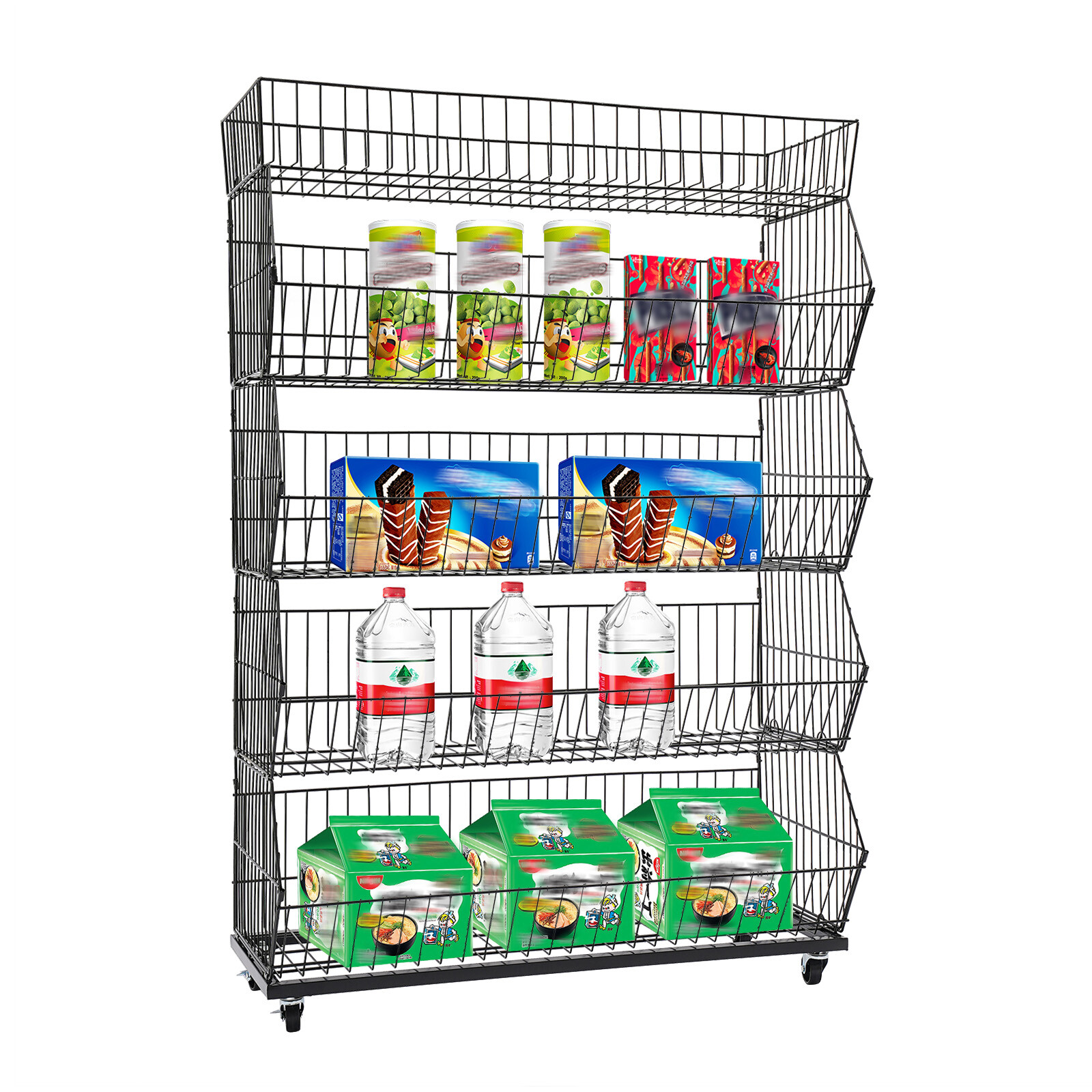 5 Tier Wire Grid Retail Display Shelf Merchandise Display Rack Stand 90*43*136cm