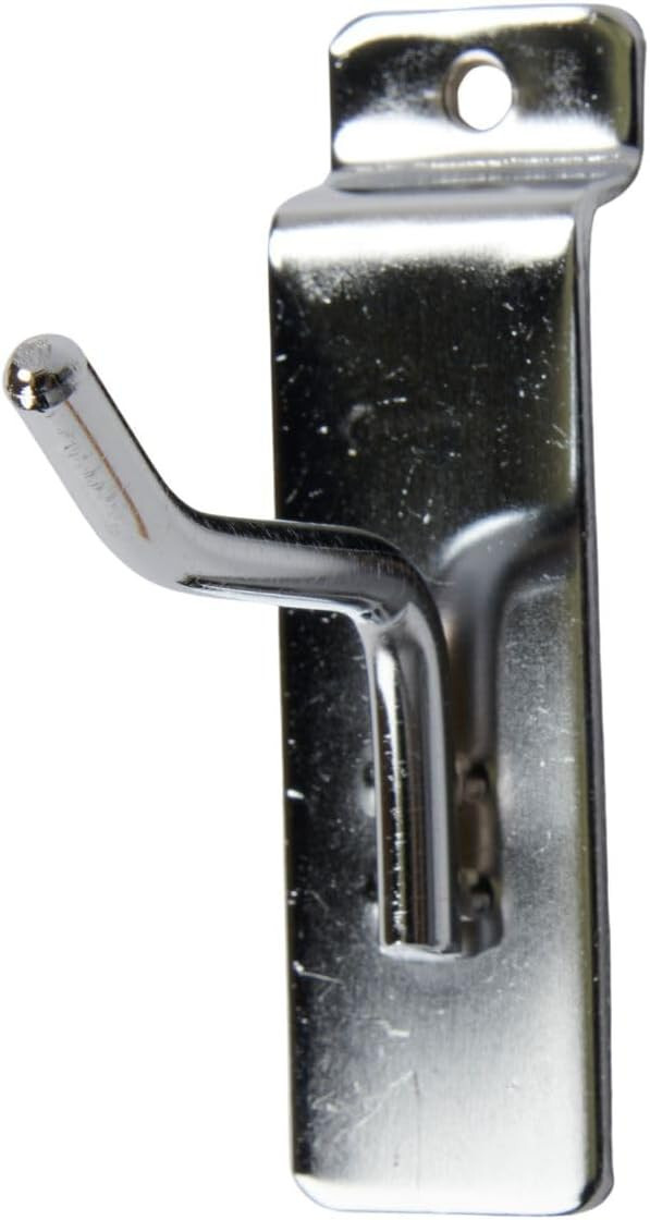 100 Chrome 2″ Slatwall Metal Peg Hooks Slat Wall Display 6mm Diameter Tubing