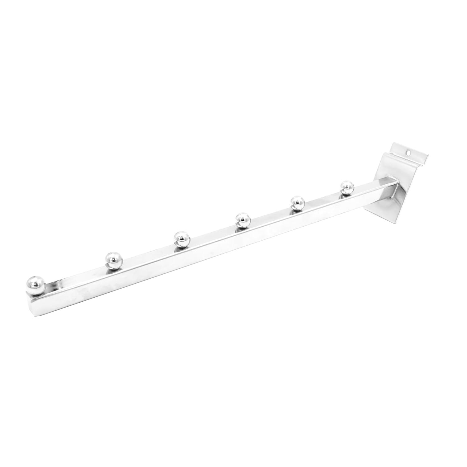 Set of 24 Waterfall Faceout 6 Ball Slatwall Slat Grid Chrome Square Tube