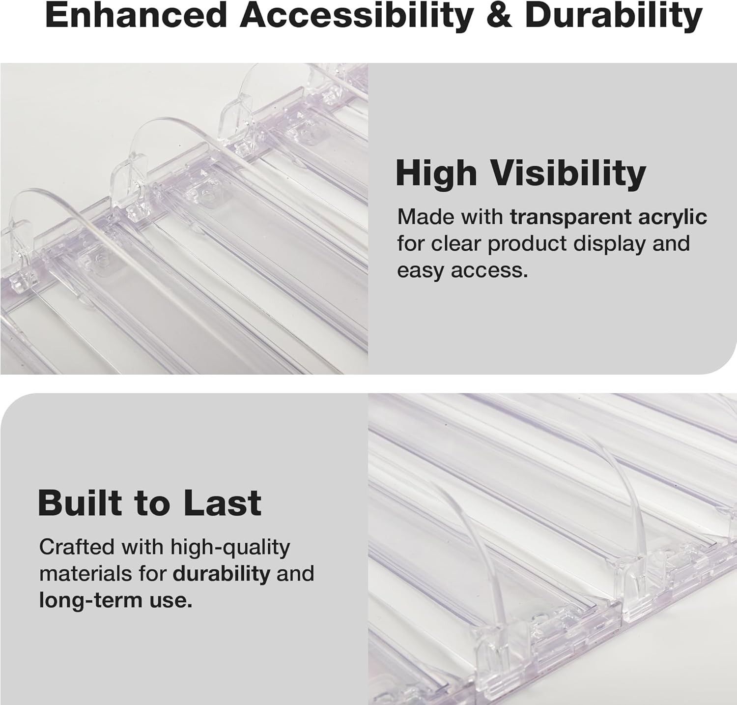 Pack of 3 Dividers for Shelf Pushers | For Gondola Shelves 12″ & Above