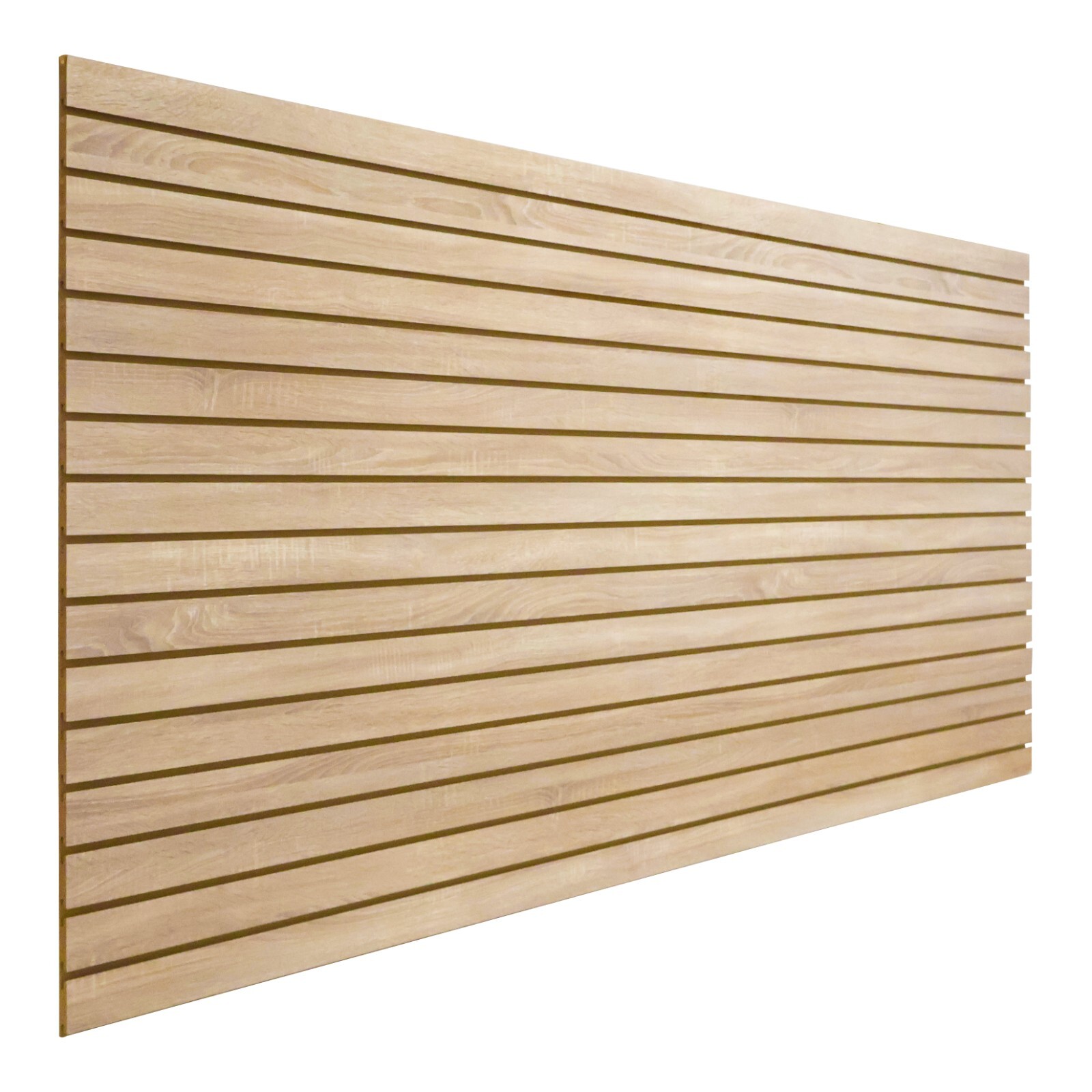 Sonoma Oak Slatwall Panel 4′ x 8′ In Stock, Ready to Ship Same Day, Damage Free