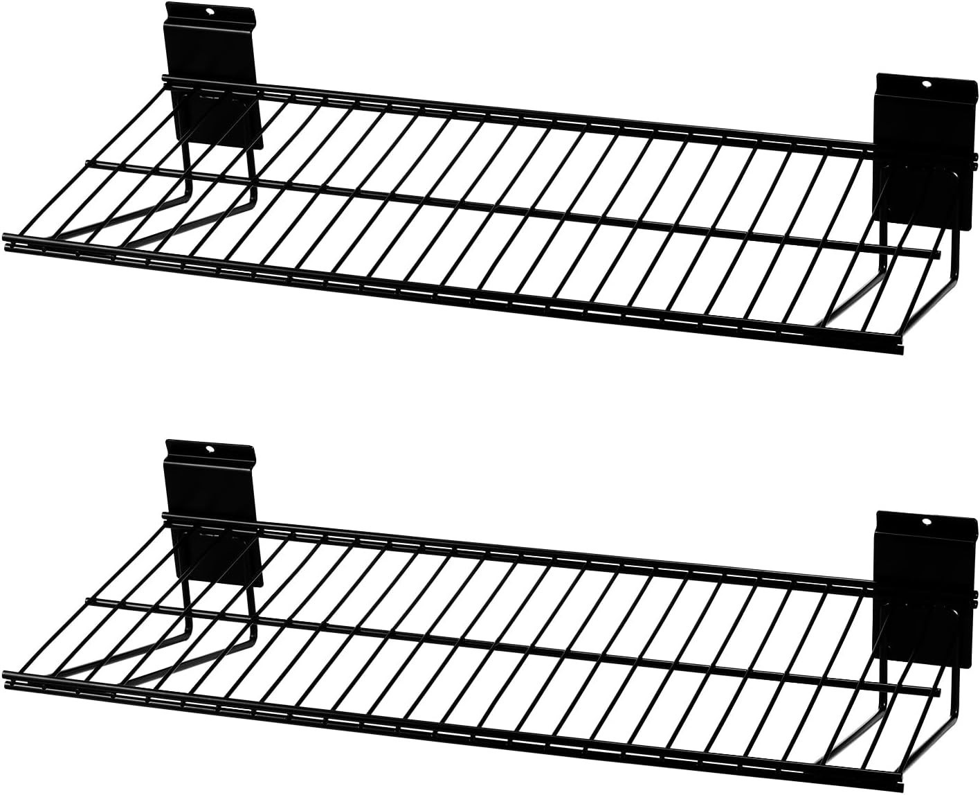 2-Pack Slatwall Wire Shelves 24 Heavy Duty Garage Storage Accessories