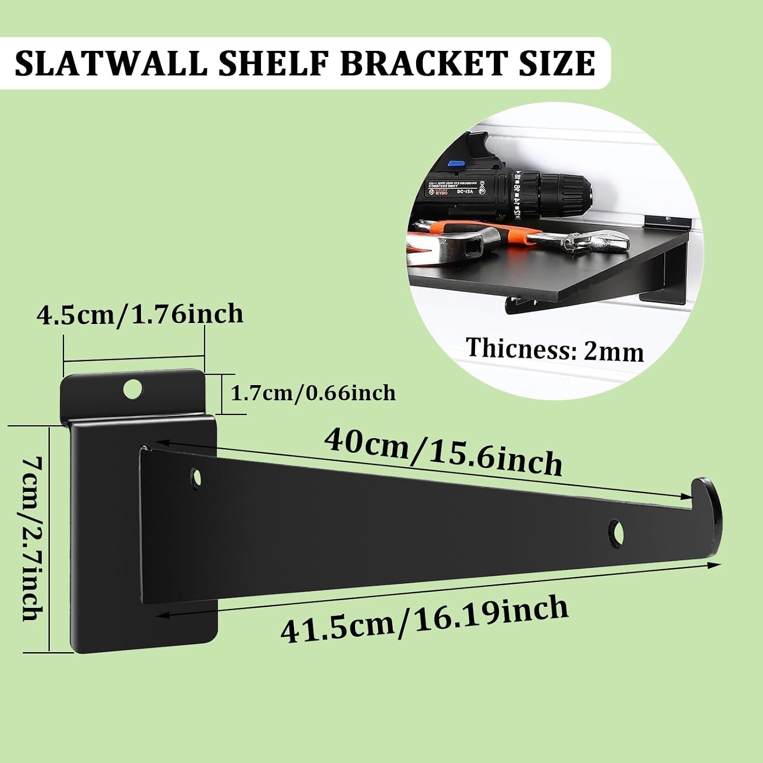 Stylish Black 16-Inch Slatwall Brackets (14-Pack) for Home & Business Displays