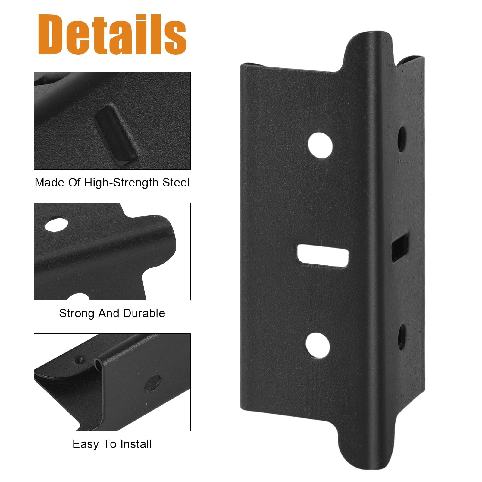 4 Pcs 1.25 In Post Coupling for Steel Shelving Post, Coupler, black