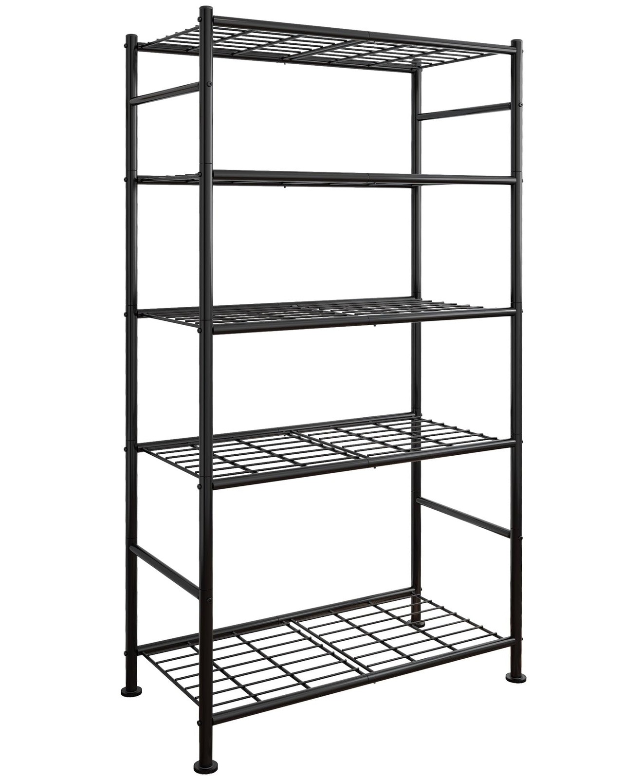 Sakugi Storage Shelves – 5 Tier Shelf Organizer, 33.0W×12.6D×72.0H(5T), Black