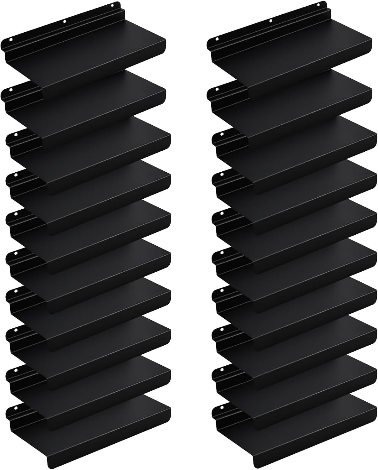 20-Piece Metal Slatwall Shelves Set, Black Display Shelves