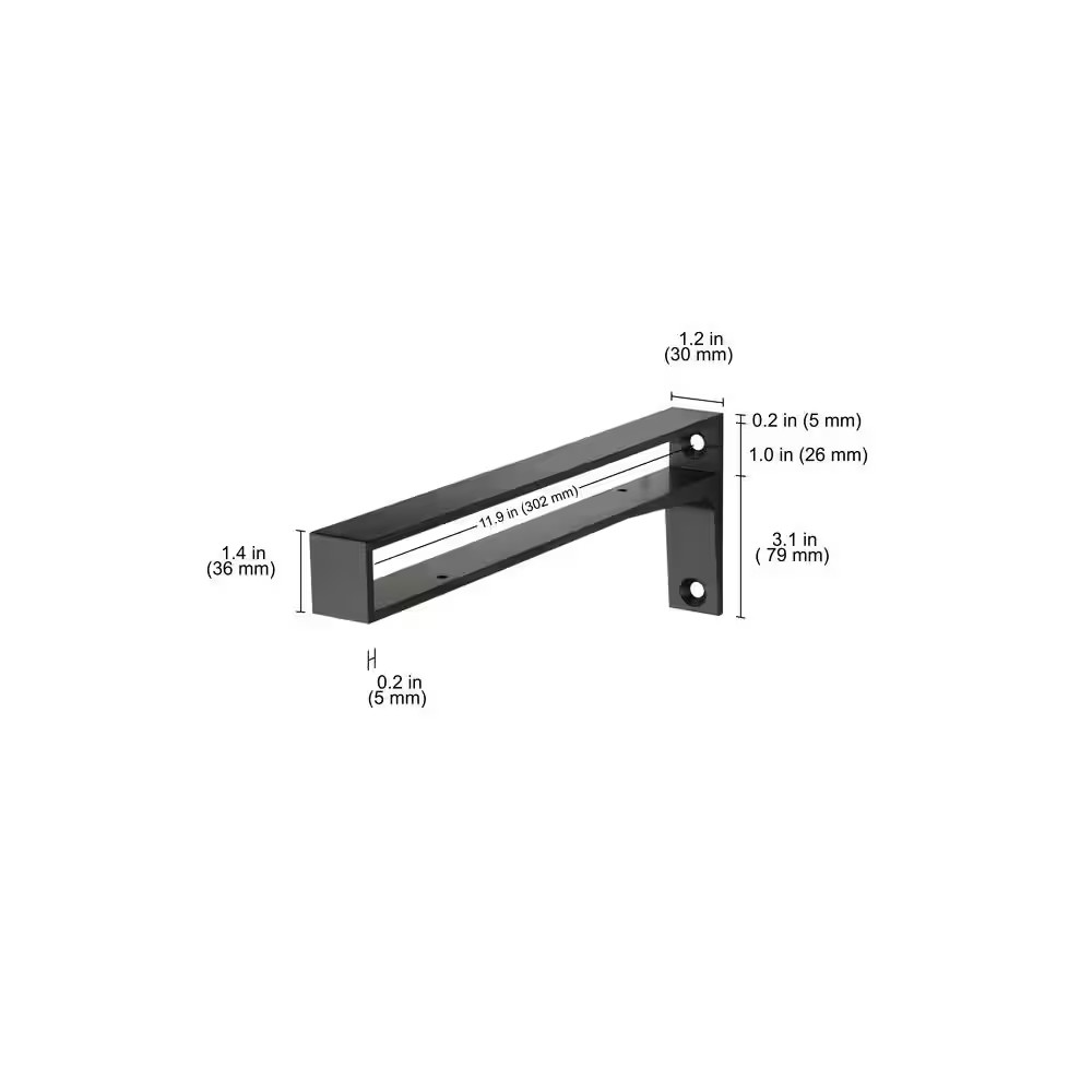 Sumo Belt 4.3 In. Black Aluminum Sumo Shelf Support (Set of 2)