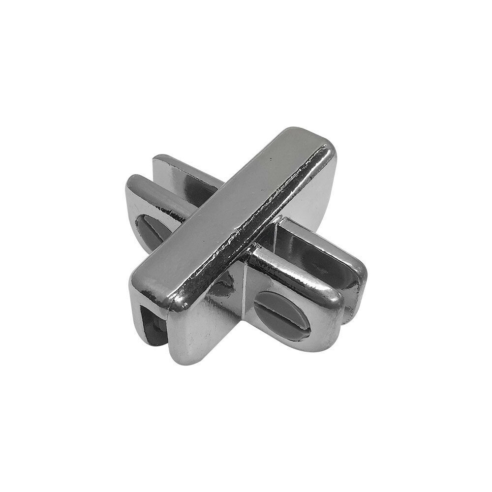 50 Pc 4 Way Inside Shelf Connector Clip Chrome 3/16” Tempered Glass Shelf