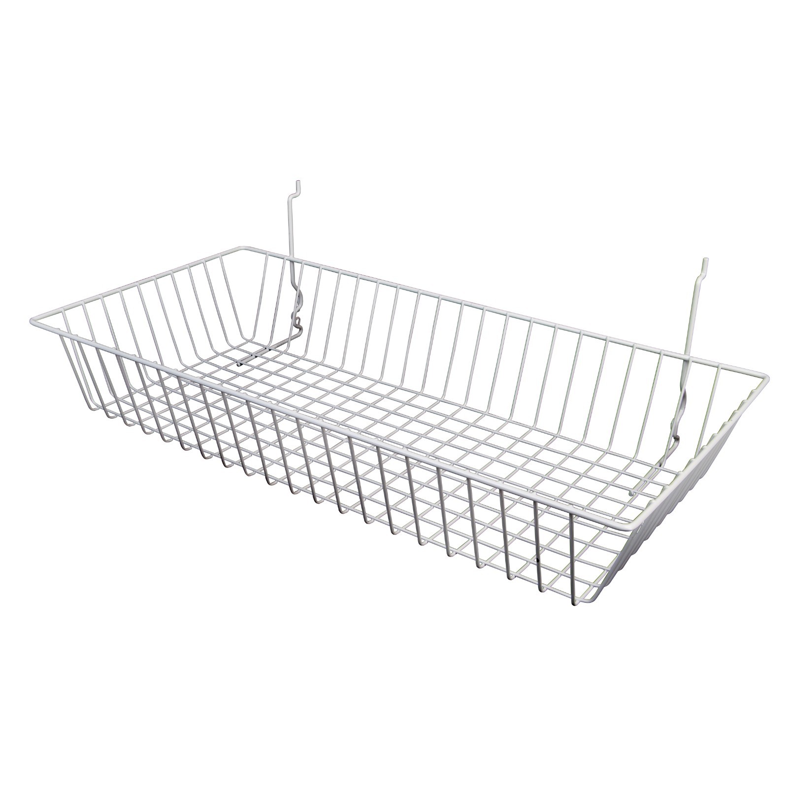6 pcs – 24″ x 12″ x 4″ Baskets for Gridwall/Slatwall/Pegboard – WHITE