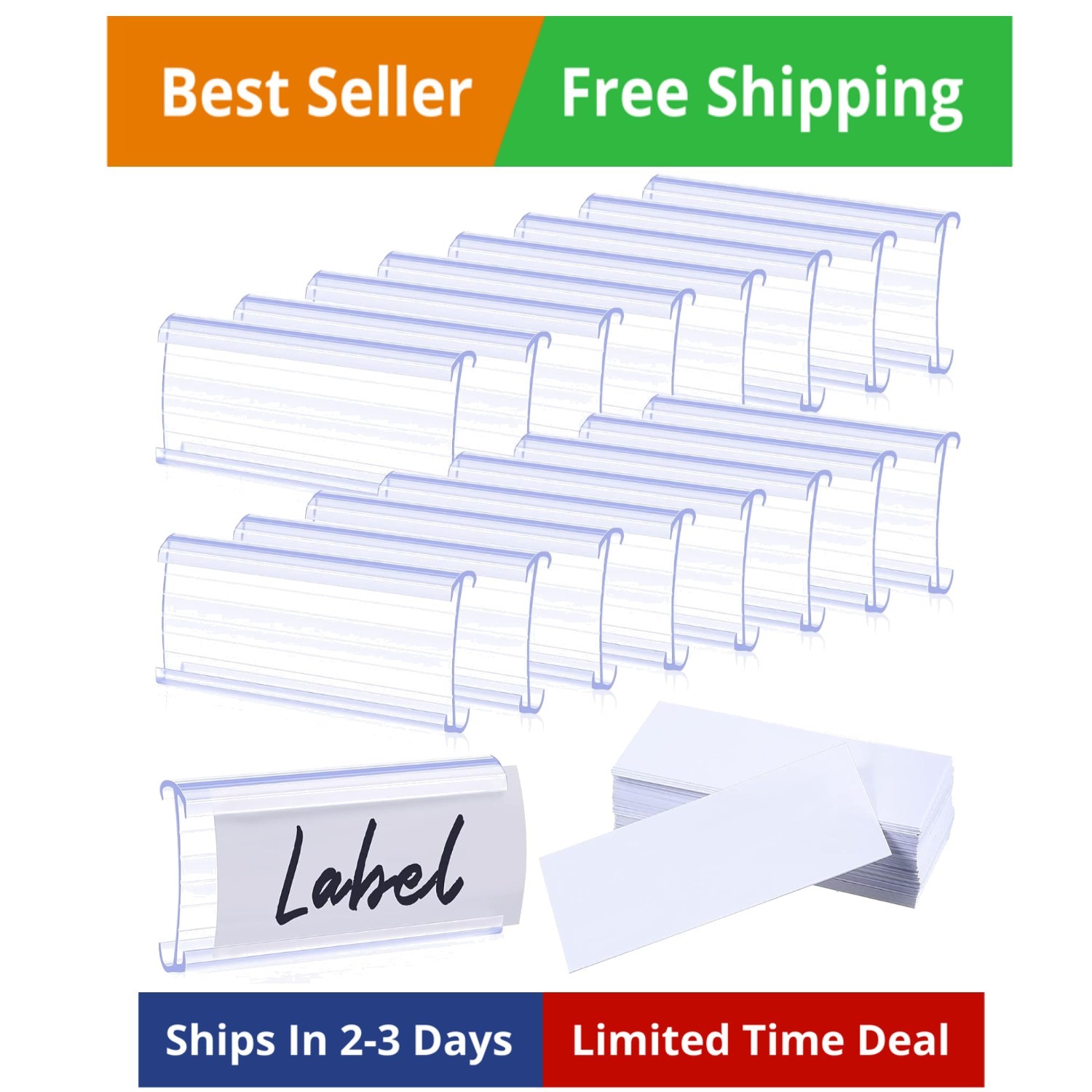 100 Pcs Plastic Wire Shelf with 100 Pcs Paper Inserts Wire Rack Label Holder …