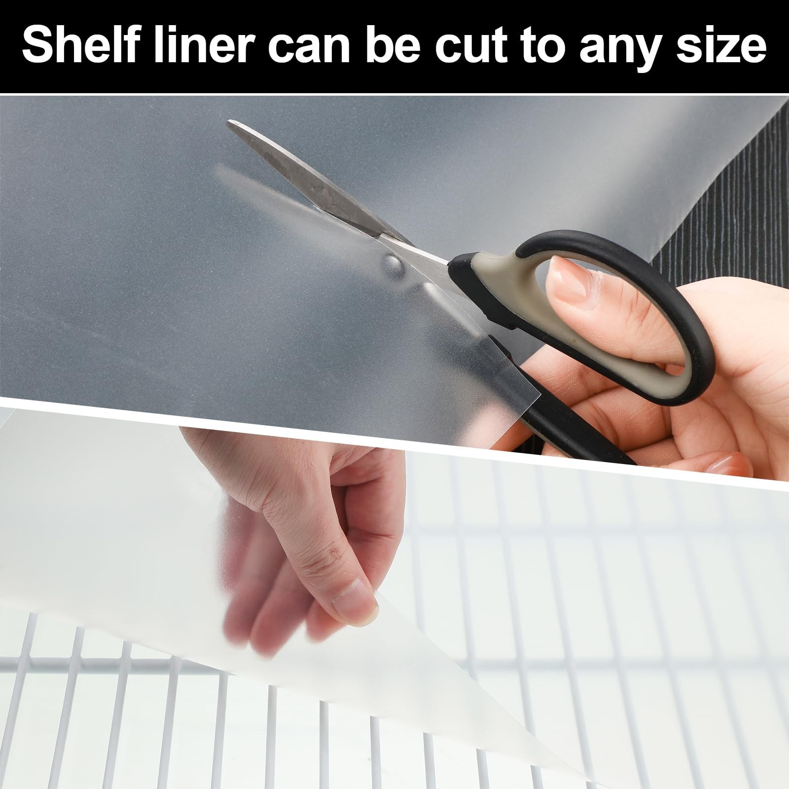 Barydat 4 Pcs Frosted Plastic Wire Shelf Liner 48 x 12 Inch, Transparent