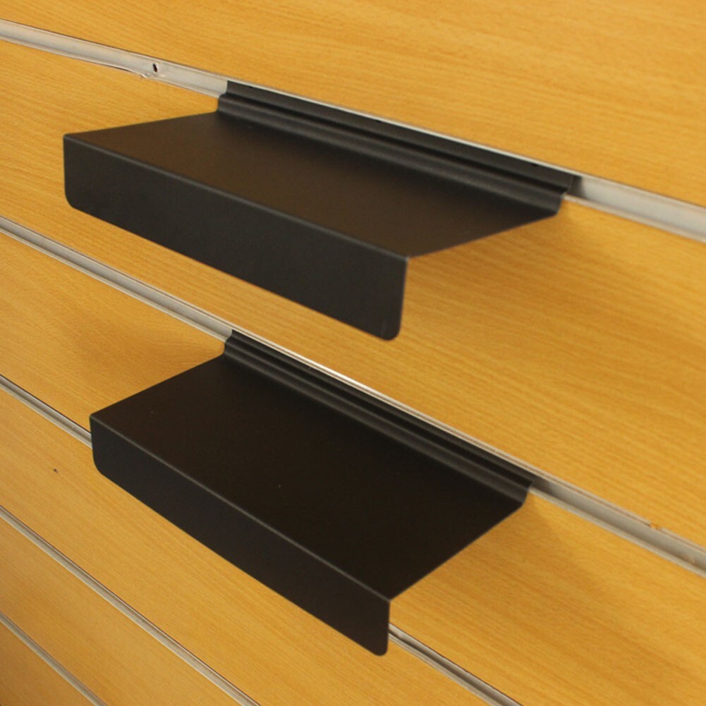 Float Slat Wall Shelf Shelves For Shoes Black-Metal Flat Slat For Retail Display