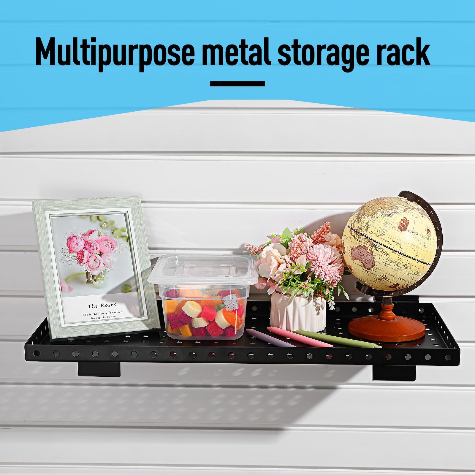 2 Pcs Slat Wall Shelves, Heavy Duty Metal Slatwall Shelf for Retail, Garage, …