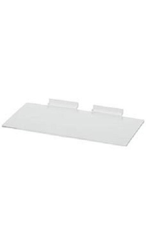 25 Slatwall Shelves Shelf Shoe 12″ x 6″ Flat Styrene Clear Acrylic Slat Grid