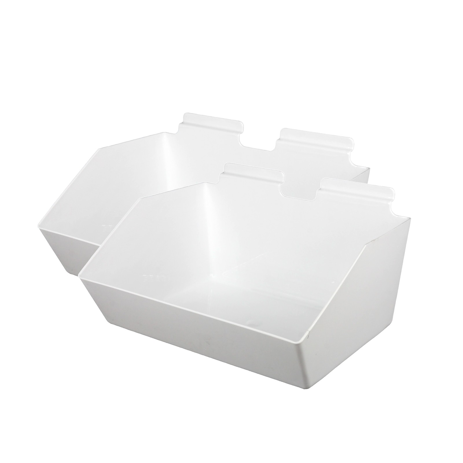 SSWBasics Slat Wall Accessory – Set of 2, 12 x 5 ½ x 9 ½ Inch White Plastic