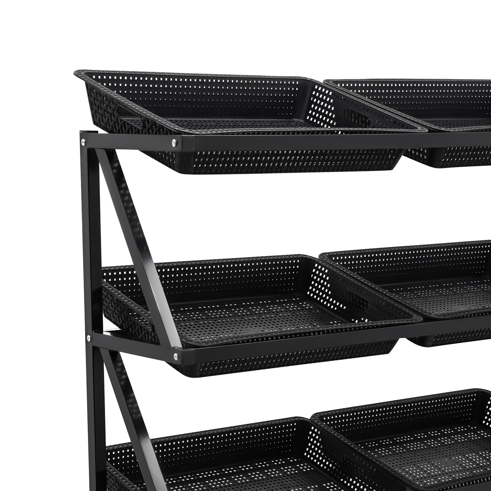 Market Retail Display Rack Shelf Merchandiser Fruit Vegetable Snack 10pcs Basket